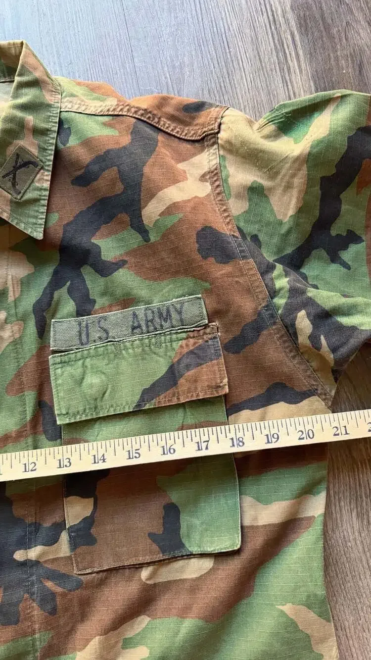 Vintage U.S. Army Woodland Camo BDU Combat Coat Jacket Small-Regular